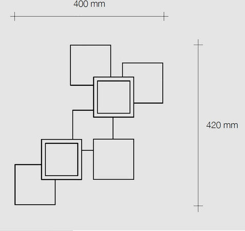 Plafoniera-SF-SIDE-T292-GX53-20W-LED-gesso-bianco-verniciabile-lampada-soffitto-quadrati-interno