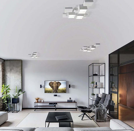 Plafoniera-SF-SIDE-T293-GX53-30W-LED-gesso-bianco-verniciabile-lampada-soffitto-quadrata-interno