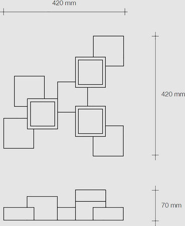 Plafoniera-SF-SIDE-T293-GX53-30W-LED-gesso-bianco-verniciabile-lampada-soffitto-quadrata-interno