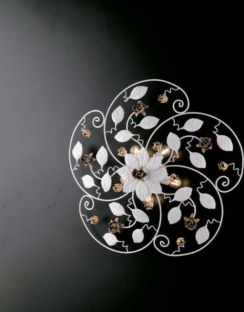 Plafoniera-Shabby-Chic-Bella-Bianco-5-Luci-E14