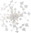 Plafoniera-Shabby-Edera-4-Luci-Ferro-Battuto-Bianco-Con-Foglie-E-Cristalli