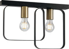 Plafoniera Smith Nera 2Xe27 41,5X27X5Cm Illuminazione/Illuminazione per interni/Lampadari lampade a sospensione e plafoniere/Plafoniere Led Mall Home - Napoli, Commerciovirtuoso.it