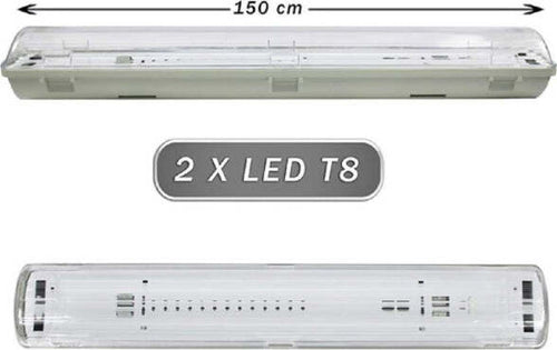 Plafoniera-Stagna-2-Neon-Led-Tubo-T8-G13-150-Cm-Da-Parete-Soffitto-Ip65-T8-150s