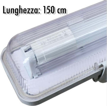 Plafoniera-Stagna-Completa-Di-Tubo-Neon-A-Led-150cm-Per-Soffitto-A-Parete-Ip65