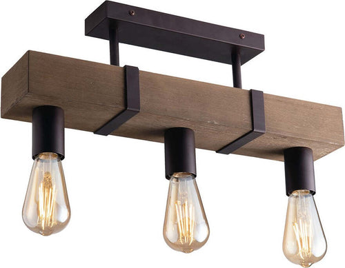 Plafoniera Texas Nero 3Xe27 50X10X22Cm Illuminazione/Illuminazione per interni/Lampadari lampade a sospensione e plafoniere/Plafoniere Led Mall Home - Napoli, Commerciovirtuoso.it