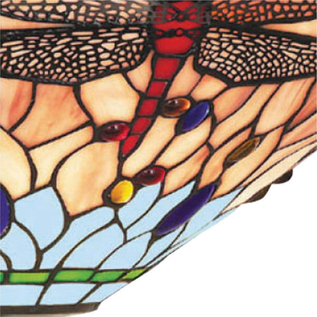 Plafoniera-Tiffany-Libellula-Metallo-Ottone-Vetro-1-Luce-E14