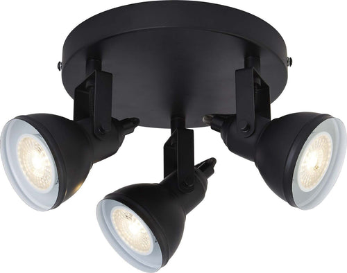 Plafoniera-Tonda-Contemporanea-Focus-Spotlight-Acciaio-Bianco-Nero-1-Luce-Gu10