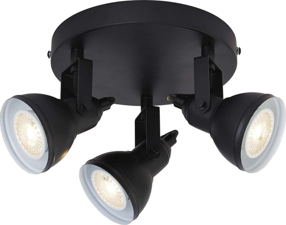 Plafoniera-Tonda-Contemporanea-Focus-Spotlight-Acciaio-Bianco-Nero-1-Luce-Gu10