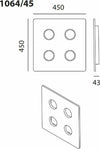 Plafoniera-Toscot-VIVALDI-1064-45x45-GX53-LED-galestro-terracotta-lampada-soffitto-classica-rustica-interno