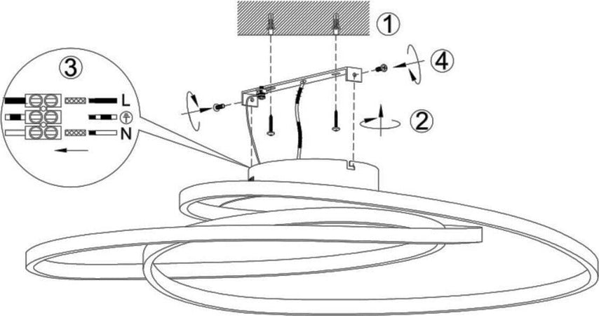 Plafoniera-Trio-Lighting-GALE-38W-LED-3850Lm-3000°K-60CM-dimmerabile-lampada-soffitto-ultramoderna-interno