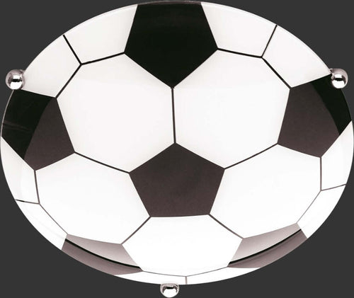 Plafoniera-Trio-Lighting-TR-CHICO-E27-LED-palla-calcio-vetro-bianco-nera-lampada-soffitto-camerette