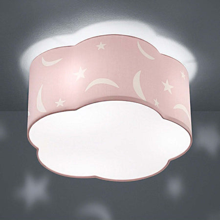 Plafoniera-Trio-Lighting-TR-MOONY-E27-LED-tessuto-lampada-soffitto-cilindro-bambine-camerette-interno