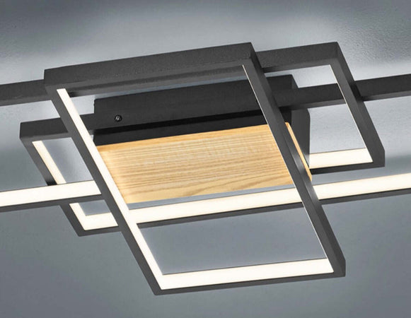 Plafoniera-Trio-Lighting-TUCSON-35W-LED-3300Lm-3000°K-dimmerabile-legno-lampada-soffitto-parete-ultramoderna-interno