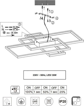 Plafoniera-Trio-Lighting-TUCSON-35W-LED-3300Lm-3000°K-dimmerabile-legno-lampada-soffitto-parete-ultramoderna-interno