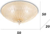 Plafoniera-vetro-graniglia-ambra-Ideal-Lux-SHELL-140186-50-E27-LED-lampada-soffitto-parete-classica