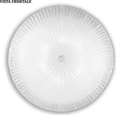 Plafoniera-vetro-graniglia-trasparente-Ideal-Lux-SHELL-008615-50-E27-LED-lampada-soffitto-parete-classica