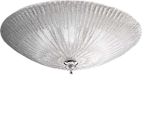 Plafoniera-vetro-graniglia-trasparente-Ideal-Lux-SHELL-008622-60-E27-LED-lampada-soffitto-parete-classica