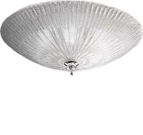 Plafoniera-vetro-graniglia-trasparente-Ideal-Lux-SHELL-008622-60-E27-LED-lampada-soffitto-parete-classica