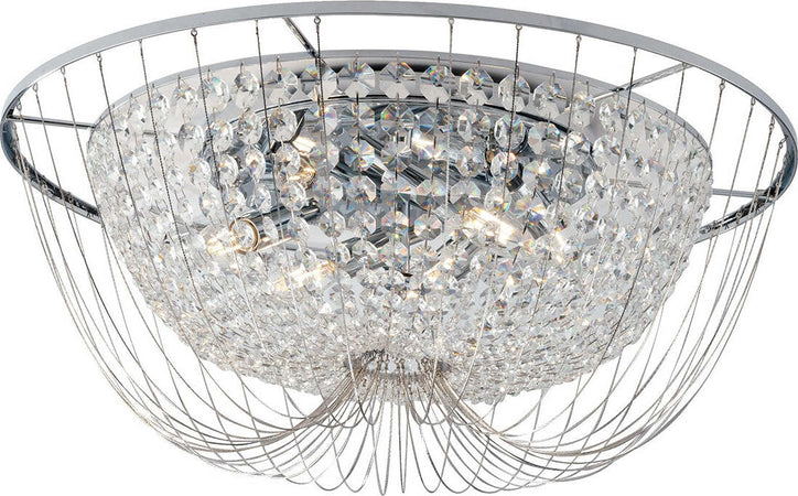 Plafoniera Vienna Cromo 6Xe14 60X24Cm Illuminazione/Illuminazione per interni/Lampadari lampade a sospensione e plafoniere/Plafoniere Led Mall Home - Napoli, Commerciovirtuoso.it