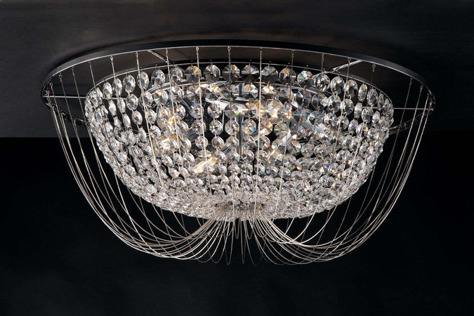 Plafoniera Vienna Cromo 6Xe14 60X24Cm Illuminazione/Illuminazione per interni/Lampadari lampade a sospensione e plafoniere/Plafoniere Led Mall Home - Napoli, Commerciovirtuoso.it