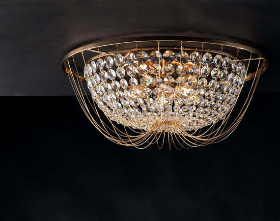 Plafoniera Vienna Oro 4Xe14 45X22Cm Illuminazione/Illuminazione per interni/Lampadari lampade a sospensione e plafoniere/Plafoniere Led Mall Home - Napoli, Commerciovirtuoso.it