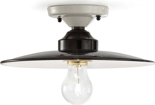 Plafoniera-Vintage-B&W-Metallo-Smaltato-Nero-E-Bianco-1-Luce-E27-25Cm