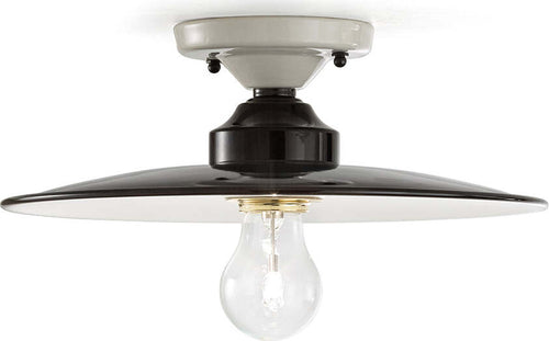 Plafoniera-Vintage-B&W-Metallo-Smaltato-Nero-E-Bianco-1-Luce-E27-30Cm