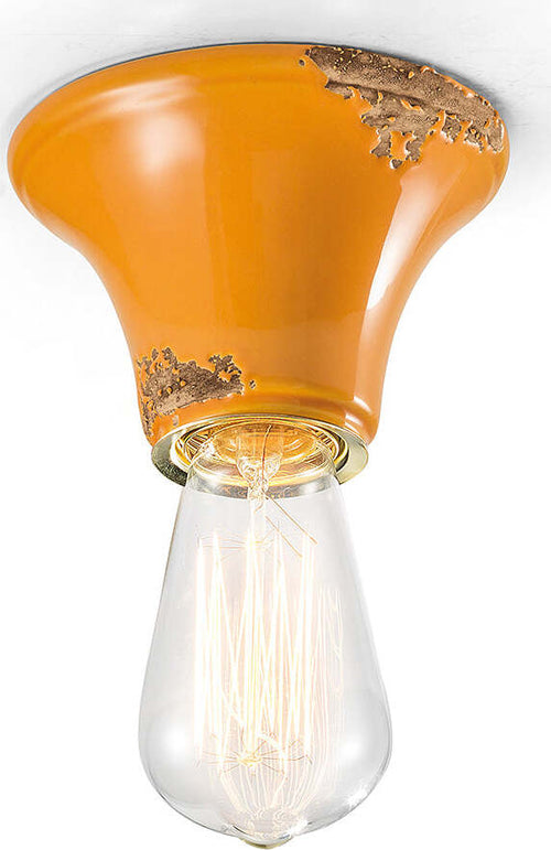 Plafoniera-Vintage-Ceramica-Gialla-Senza-Paralume-1-Luce-E27