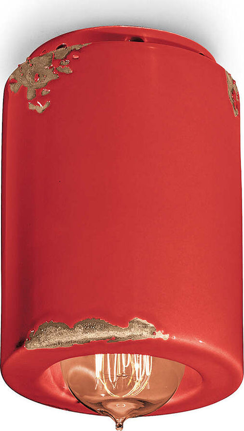 Plafoniera-Vintage-Ceramica-Rossa-1-Luce-E14