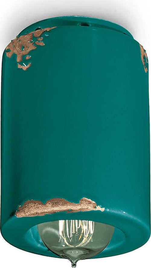 Plafoniera-Vintage-Ceramica-Verde-1-Luce-E14