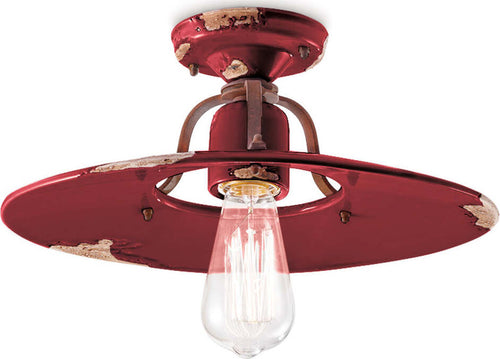 Plafoniera-Vintage-Country-Ferro-E-Ceramica-Bordeaux-1-Luce-E27
