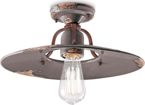 Plafoniera-Vintage-Country-Ferro-E-Ceramica-Tortora-D40-1-Luce-E27