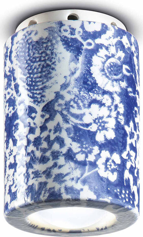 Plafoniera-Vintage-Decò-Pi-Ceramica-Ming-Blu-1-Luce-E14