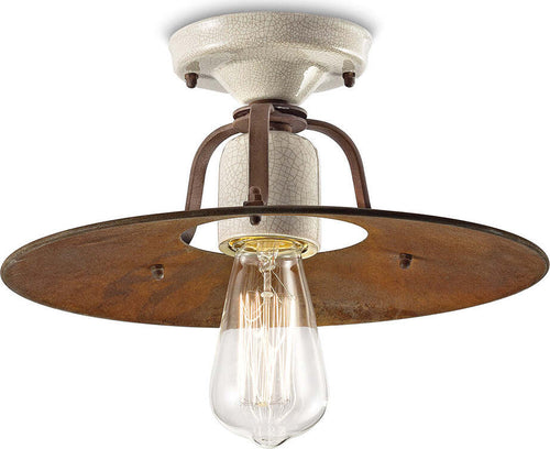 Plafoniera-Vintage-Grunge-Ferro-E-Ceramica-Craquele'-1-Luce-E27-30Cm