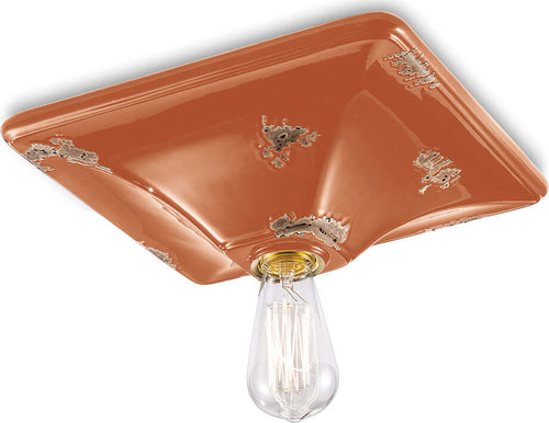Plafoniera-Vintage-Quadrata-Grande-Ceramica-Arancio-1-Luce-E27