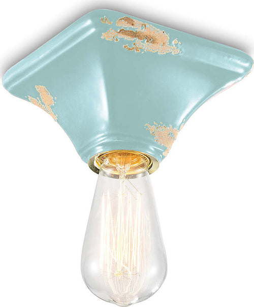 Plafoniera-Vintage-Quadrata-Piccola-Ceramica-Azzurra-1-Luce-E27