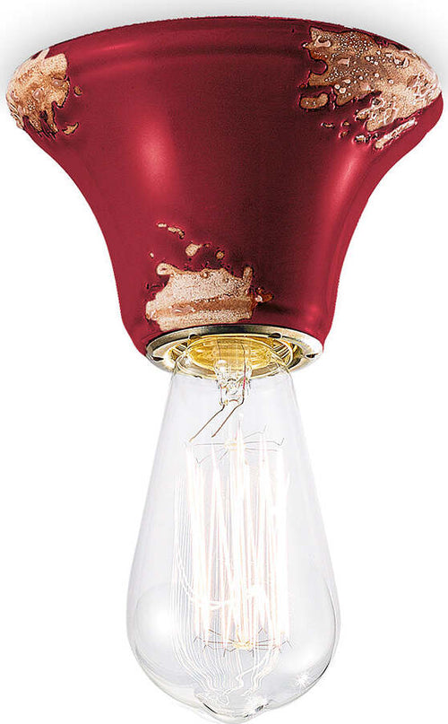 Plafoniera-Vintage-Tonda-Media-Ceramica-Bordeaux-1-Luce-E14