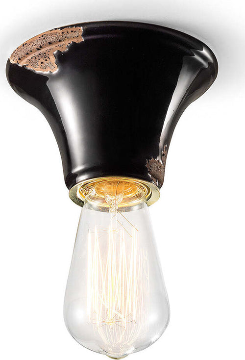 Plafoniera-Vintage-Tonda-Piccola-Ceramica-Nera-1-Luce-E27
