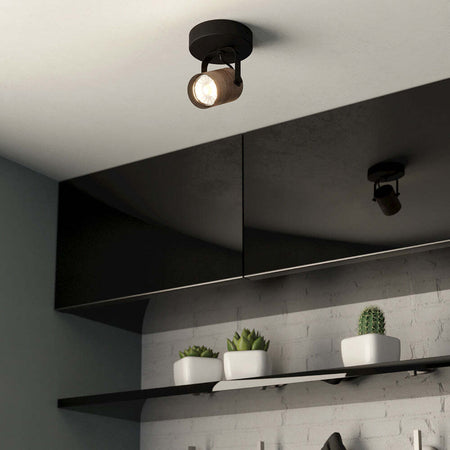 Plafoniera/Spot-Industrial-Cayuca-1-Luce-Acciaio-Nero