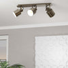 Plafoniera/Spot-Moderna-Sud-3-Luci-Acciaio-Oro-E-Bianco