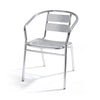 Poltrona in alluminio con braccioli impilabile da bar e ristoranti h 74 cm