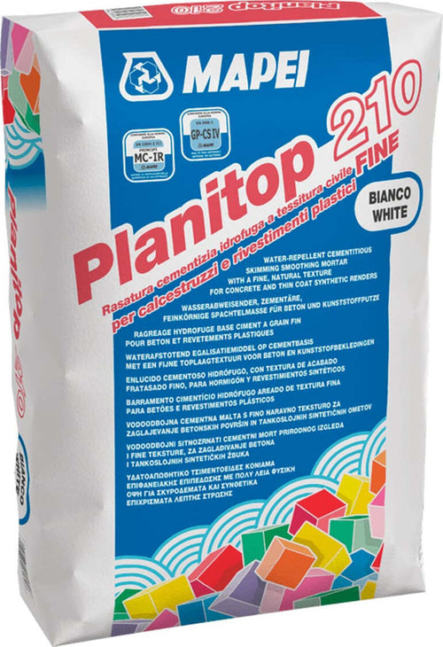 PLANITOP-210-BIANCO-KG.25-Rasatura-cementizia-idrofuga-a-tessitura-civile-fine-per-calcestruzzi-e-rivestimenti-plastici