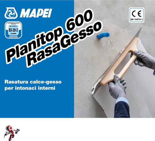 PLANITOP-600-RASAGESSO-KG.15-bianco-Rasatura-calce-gesso-per-intonaci-interni