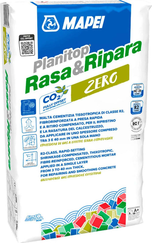 PLANITOP-RASA-&-RIPARA-ZERO-KG.25-Malta-cementizia-tissotropica-di-classe-R2-fibrorinforzata