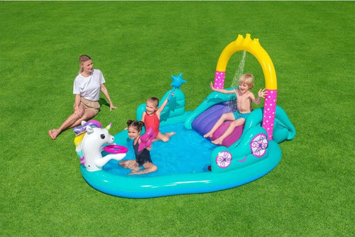 Play Center Magico Unicorno Piscina 274x198x137cm Scivolo Anelli Bacchetta 53097 Giochi e giocattoli/Sport e giochi all'aperto/Giochi aquatici e piscine per bambini/Canotti e gonfiabili galleggianti Trade Shop italia - Napoli, Commerciovirtuoso.it