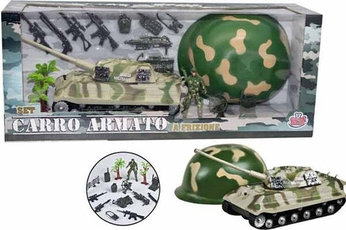 Playset-Carro-Armato-Militare-A-Frizione-Con-Soldato-Armi-Ed-Elmetto