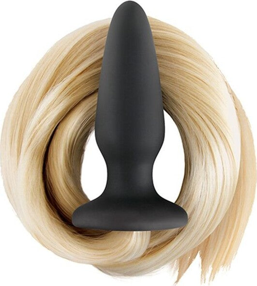 plug anale coda Plug Anale Con Coda Cavallo Bionda Filly Tails Palomino Plug Anale In  Silicone Nero Con Coda Di Cavallo Nsnovelties