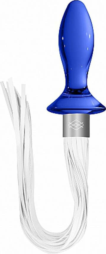 Plug Anale in Vetro Borosilicato Blu Con Frusta in Finta Pelle Bianca Salute e cura della persona/Erotismo e contraccezione/Sex toys/Dildo/Dildo anali Kondorama - Martinsicuro, Commerciovirtuoso.it