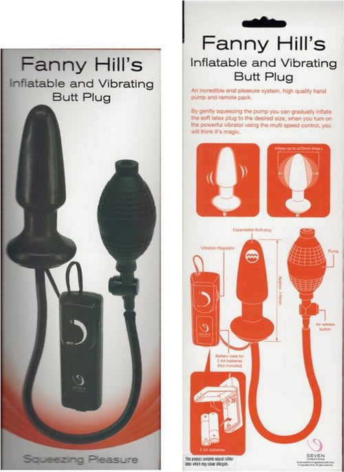Plug Gonfiabile Anale Vibrante con Telecomando Vibratore Plug con Pompetta Fanny Hill's Salute e cura della persona/Erotismo e contraccezione/Sex toys/Vibratori/Vibratori anali e per perineo Kondorama - Martinsicuro, Commerciovirtuoso.it