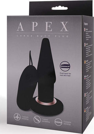 Plug Stimolatore Anale Vibrante in Silicone Nero 51071Apex Butt Plug Large Black Salute e cura della persona/Erotismo e contraccezione/Sex toys/Sex toys anali/Plug anali Kondorama - Martinsicuro, Commerciovirtuoso.it